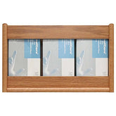 3-Pocket Rectangle Glove/Tissue Box Holder, Light Oak